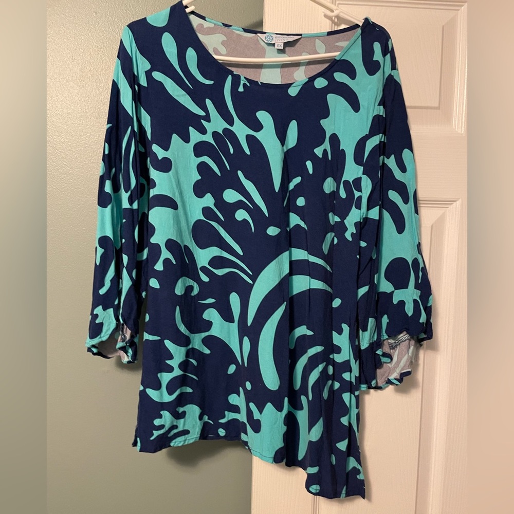 Boutique Asymmetrical 3/4 Length Sleeve Top Like New Condition